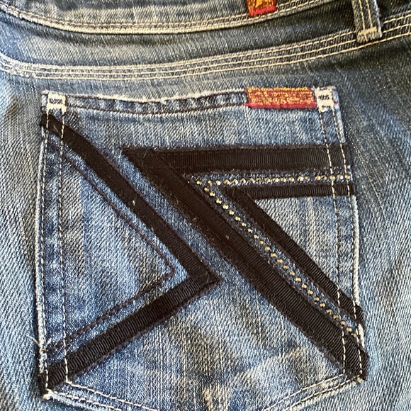 7 For All Mankind Vintage Original Crystal Logo CottonStretch Jeans NeverUsed - Picture 12 of 16